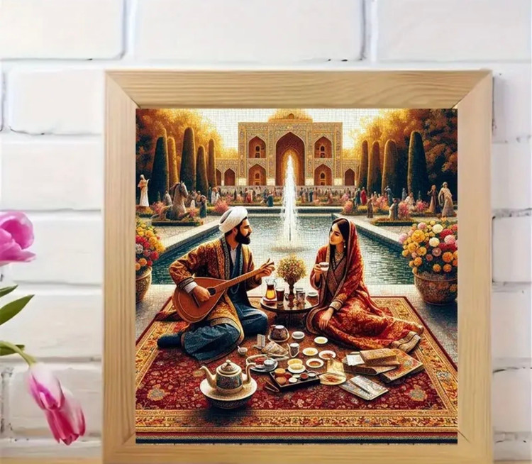 نقاشی با اعداد طرح باغ ایرانی سایز 30*30