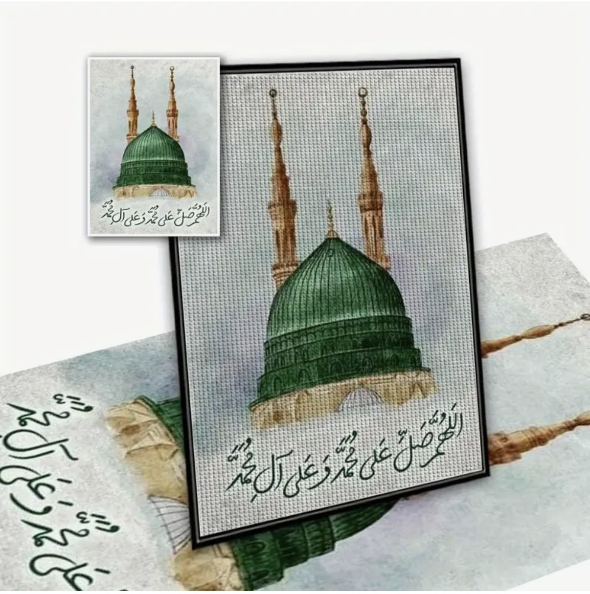 نقاشی الماسی طرح گنبد سبز سایز 40*30