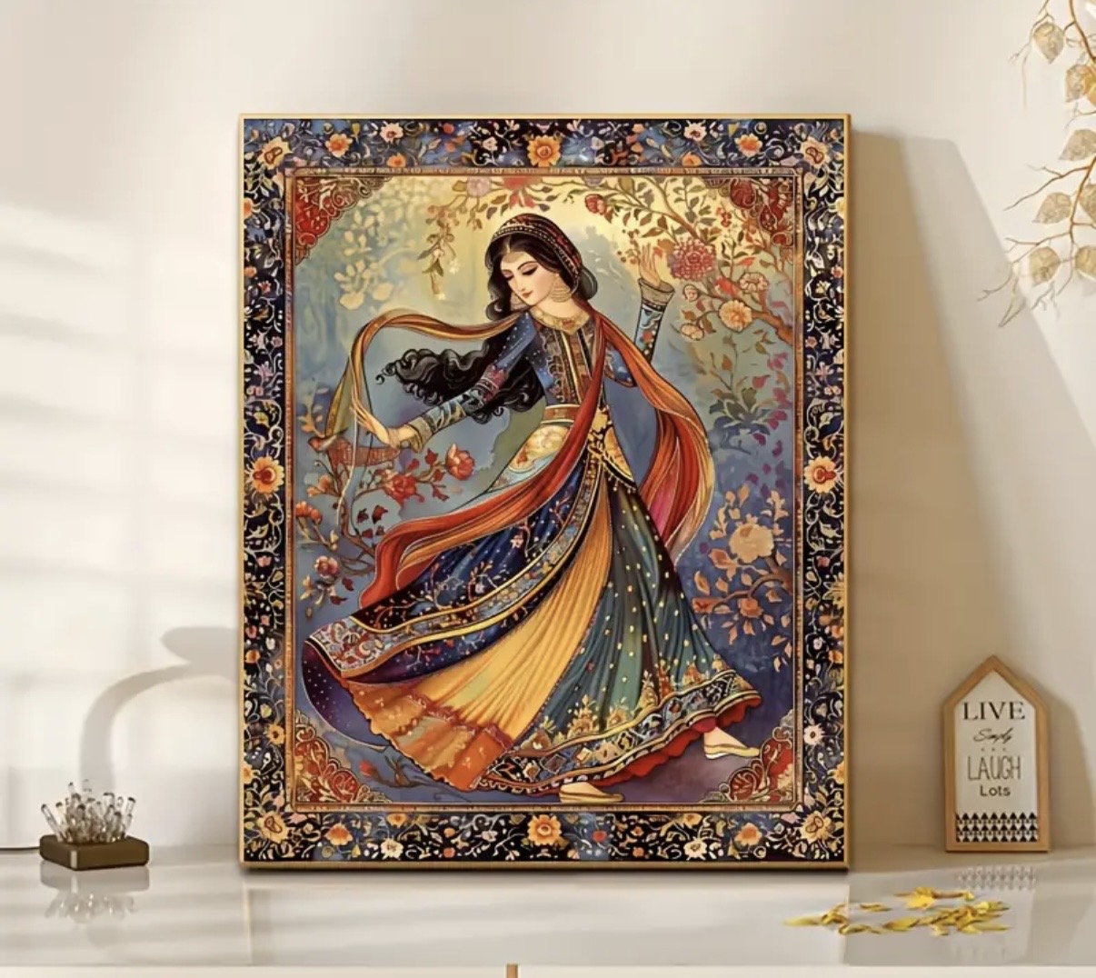 نقاشی الماسی طرح بانوی ایرانی در رقص سنتی سایز 50*40