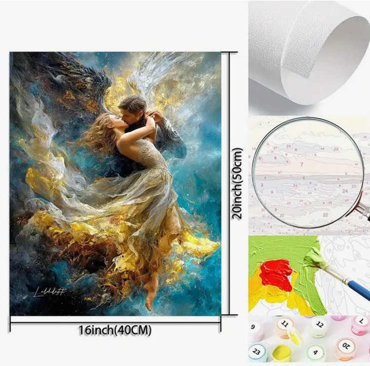 نقاشی با اعداد طرح عاشقانه مدرن سایز 50*40