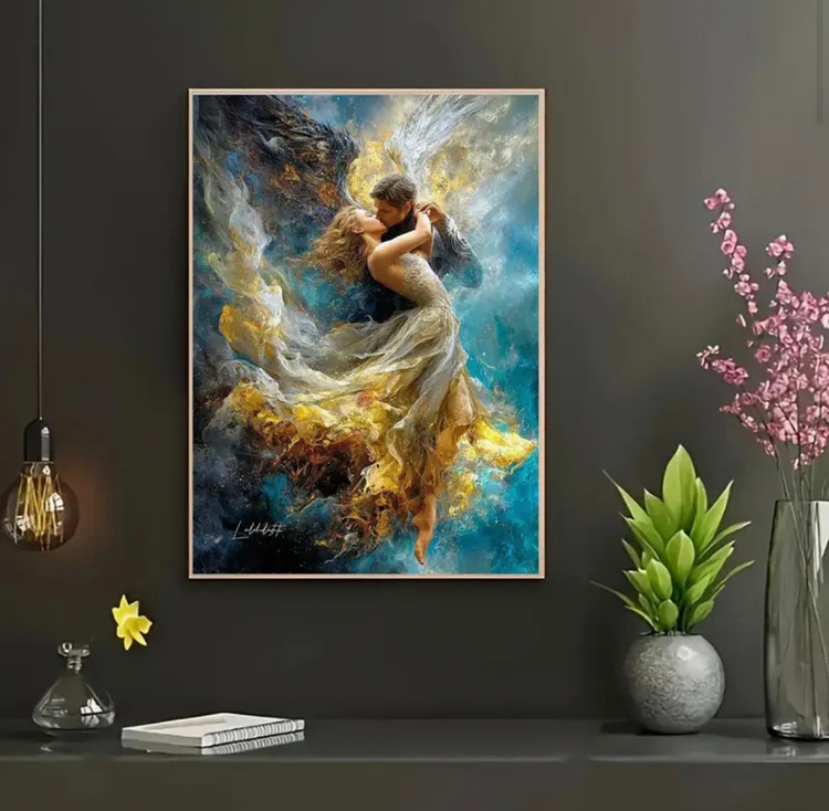 نقاشی با اعداد طرح عاشقانه مدرن سایز 50*40