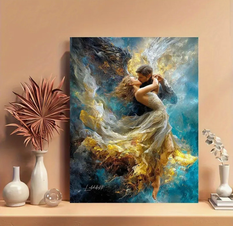 نقاشی با اعداد طرح عاشقانه مدرن سایز 50*40