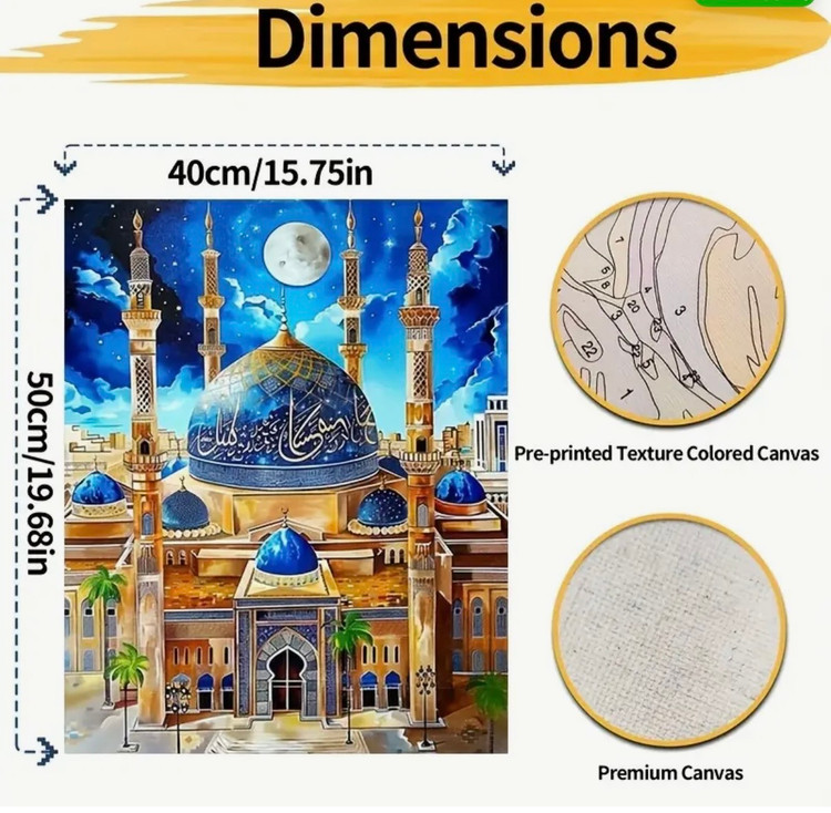 نقاشی با اعداد طرح مذهبی سایز 50*40