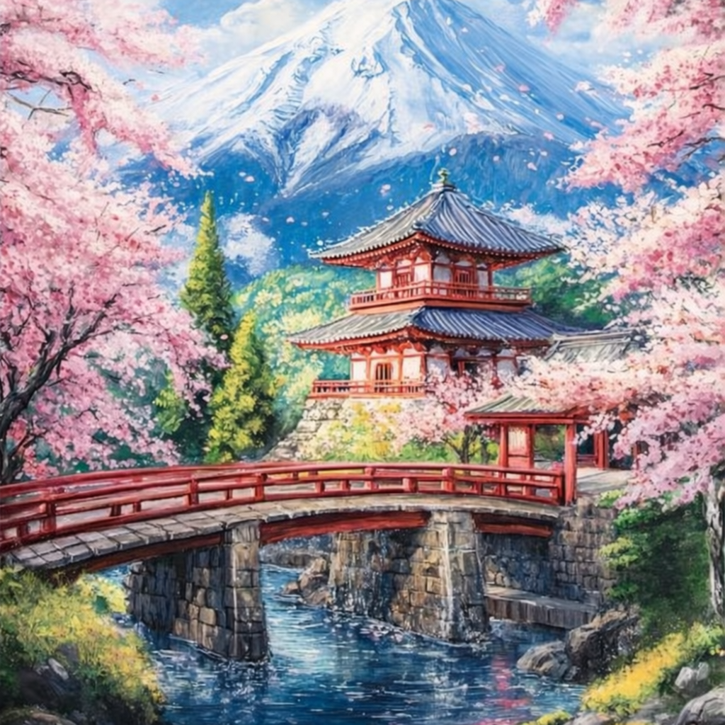 نقاشی با اعداد طرح ژاپن سایز 50*40