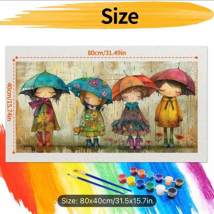 نقاشی با اعداد زیر بارون سایز 40*80