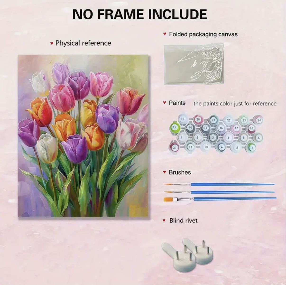 نقاشی با اعداد طرح گل لاله سایز 50*40