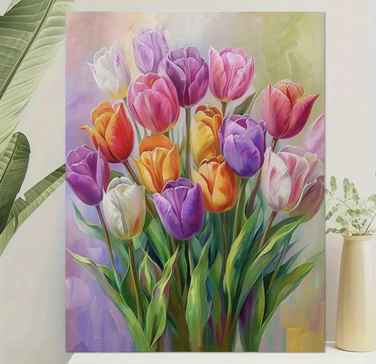 نقاشی با اعداد طرح گل لاله سایز 50*40