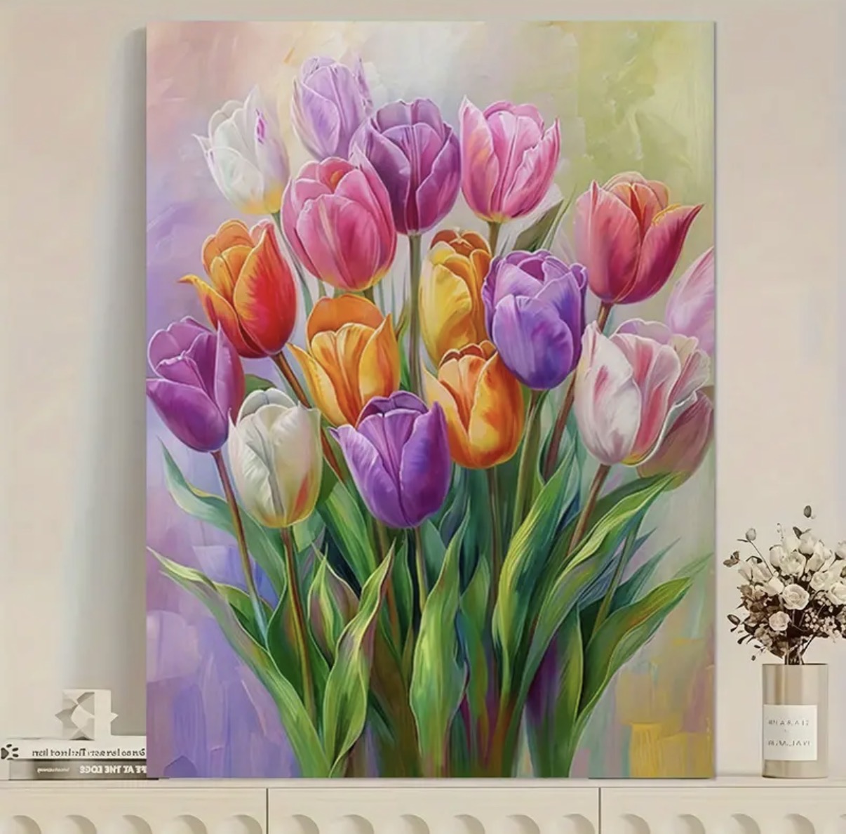 نقاشی با اعداد طرح گل لاله سایز 50*40