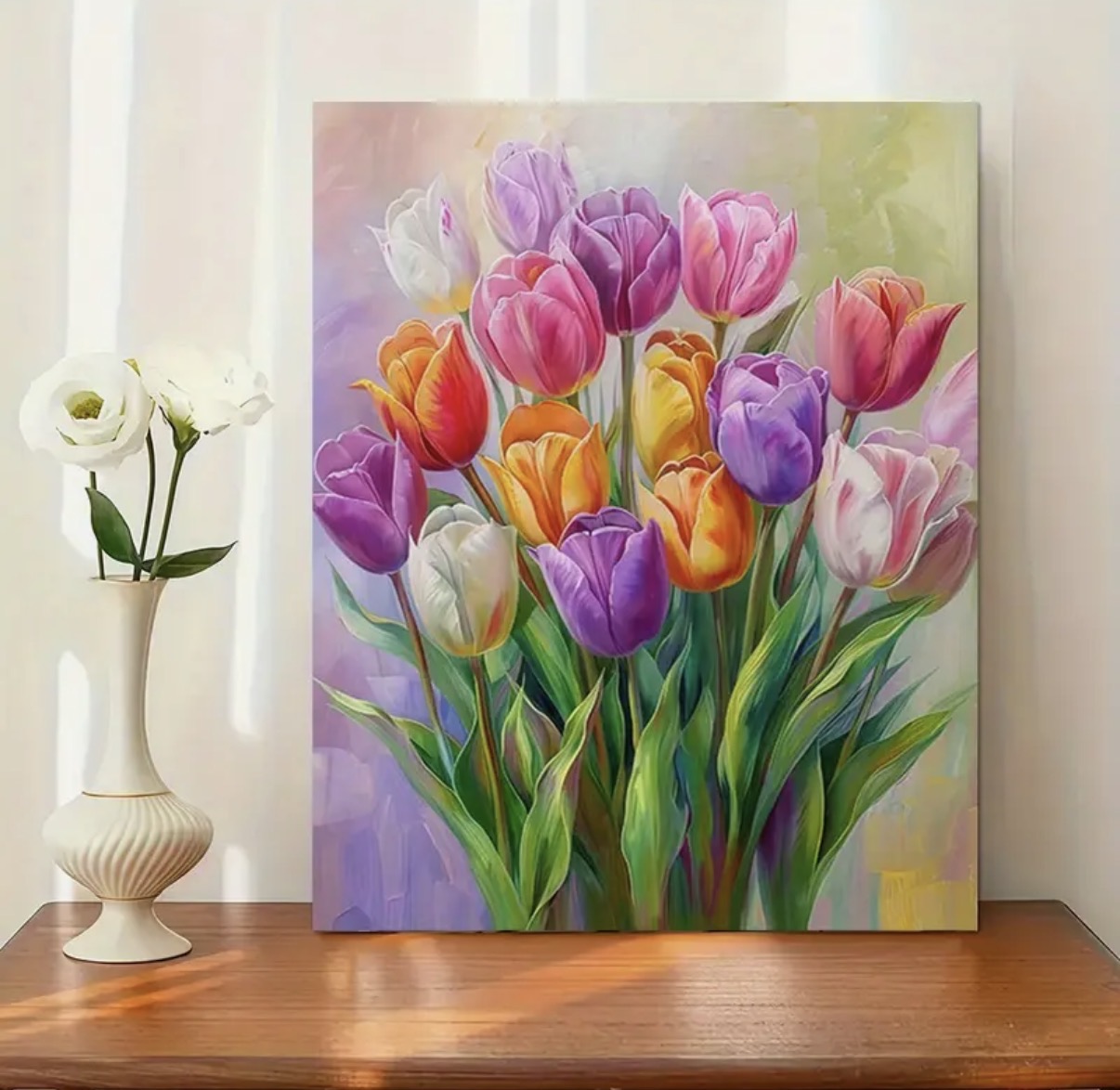 نقاشی با اعداد طرح گل لاله سایز 50*40