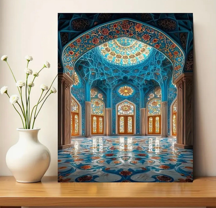 نقاشی با اعداد طرح کاشی کاری ایرانی سایز 50*40