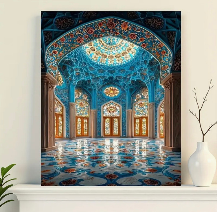 نقاشی با اعداد طرح کاشی کاری ایرانی سایز 50*40