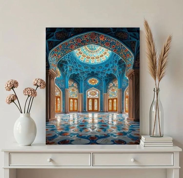 نقاشی با اعداد طرح کاشی کاری ایرانی سایز 50*40