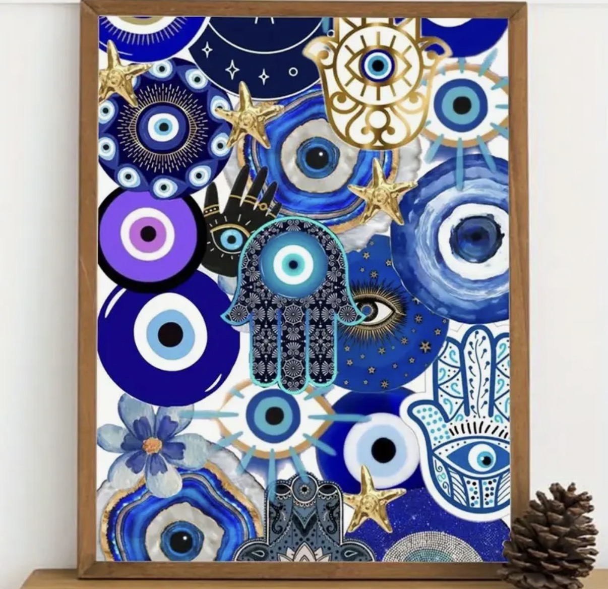 نقاشی الماسی طرح چشم زخم سایز 40*30