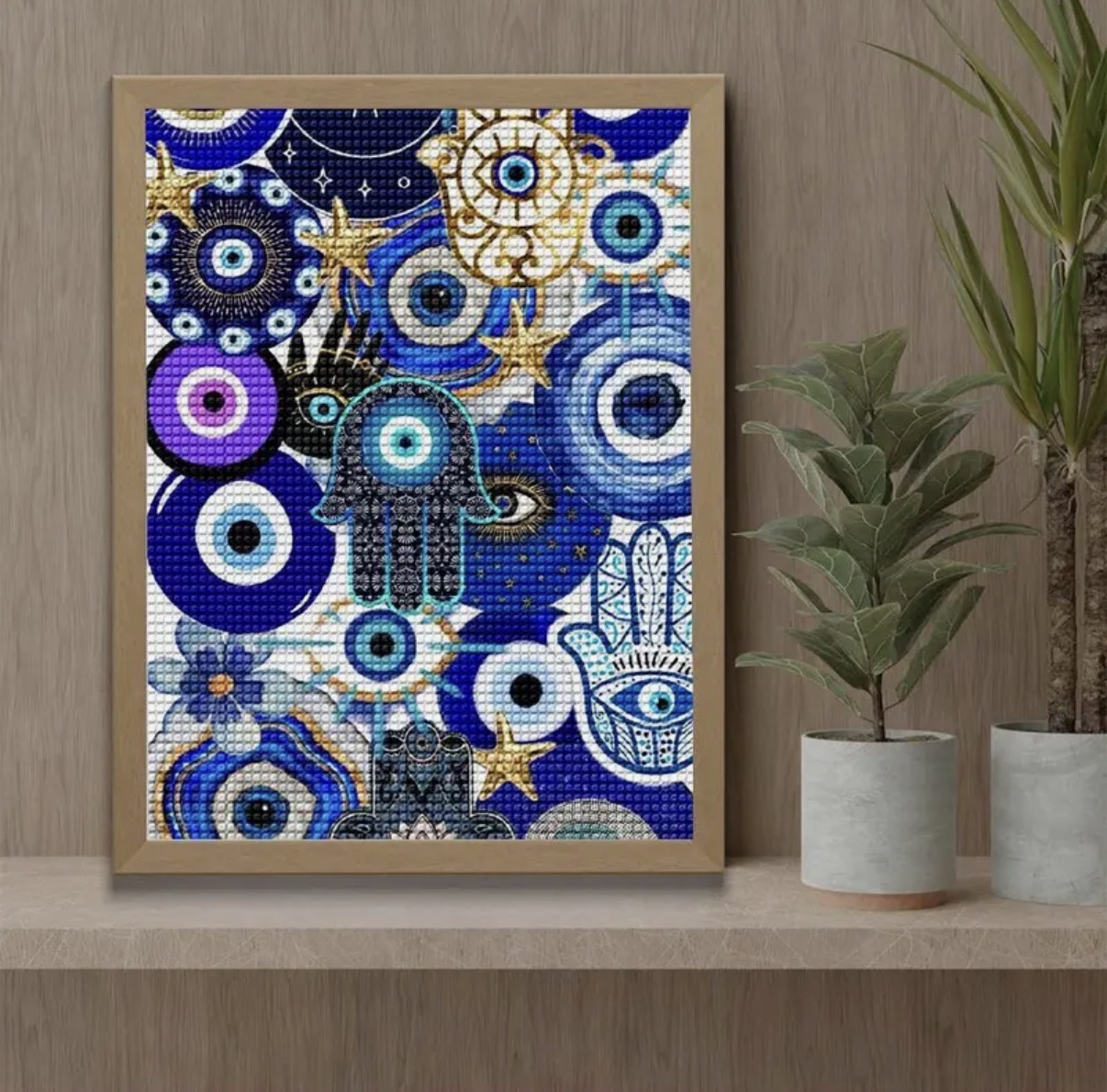 نقاشی الماسی طرح چشم زخم سایز 40*30