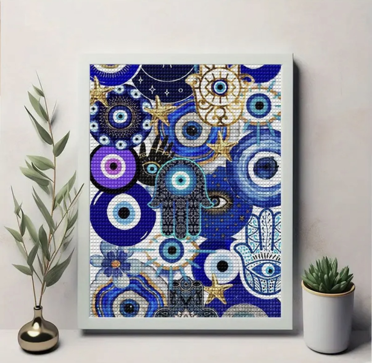نقاشی الماسی طرح چشم زخم سایز 40*30