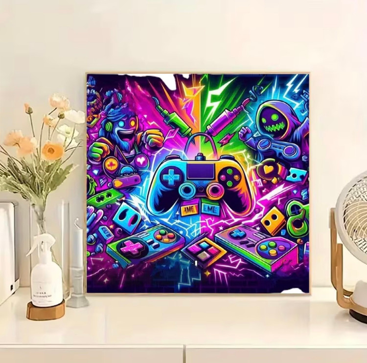 نقاشی الماسی پسرانه طرح دسته پلی استیشن سایز 20*20