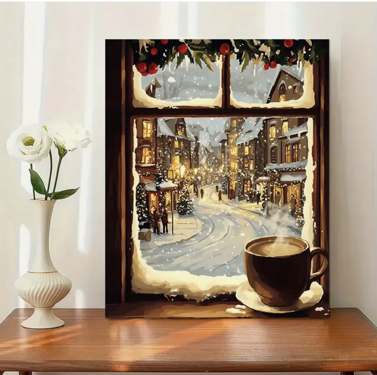 نقاشی با اعداد طرح کوچه برفی سایز 50*40
