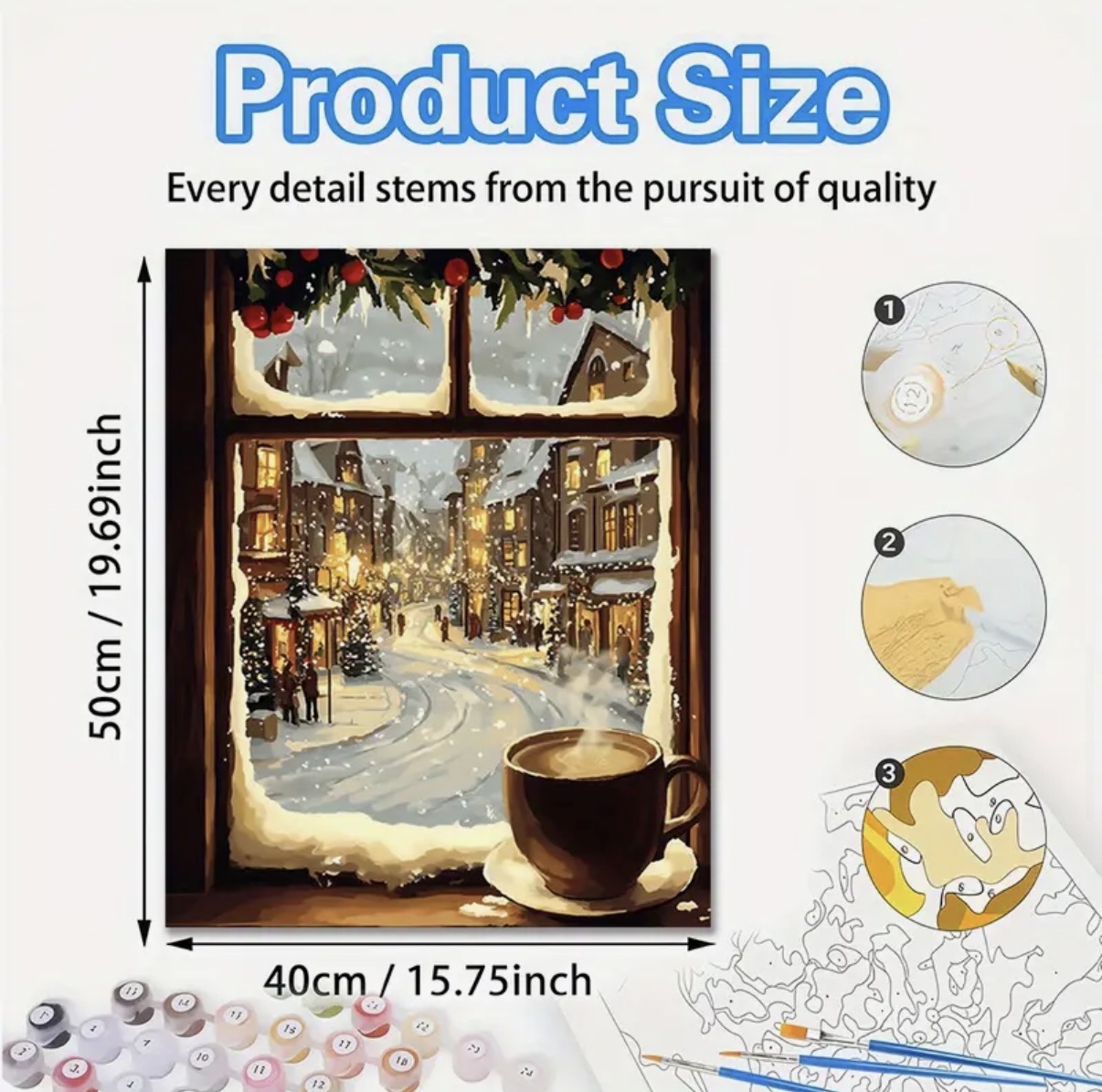 نقاشی با اعداد طرح کوچه برفی سایز 50*40
