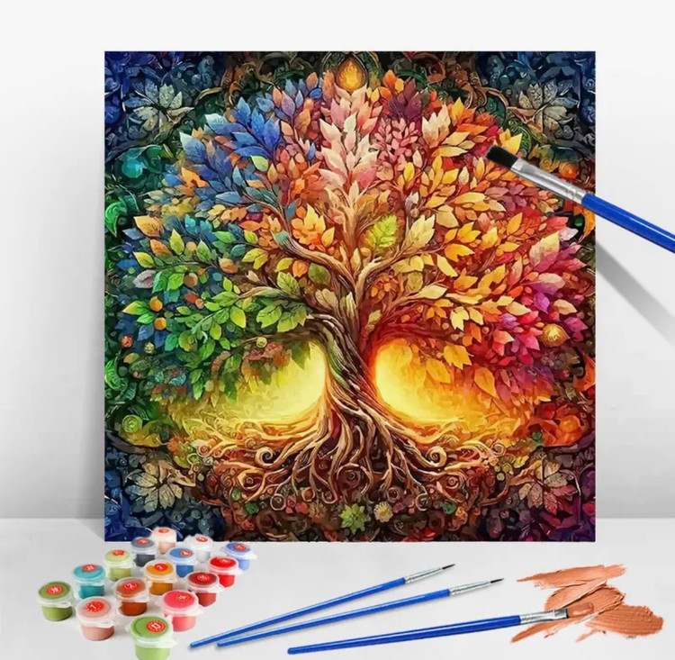 نقاشی با اعداد طرح درخت زندگی سایز 40*30