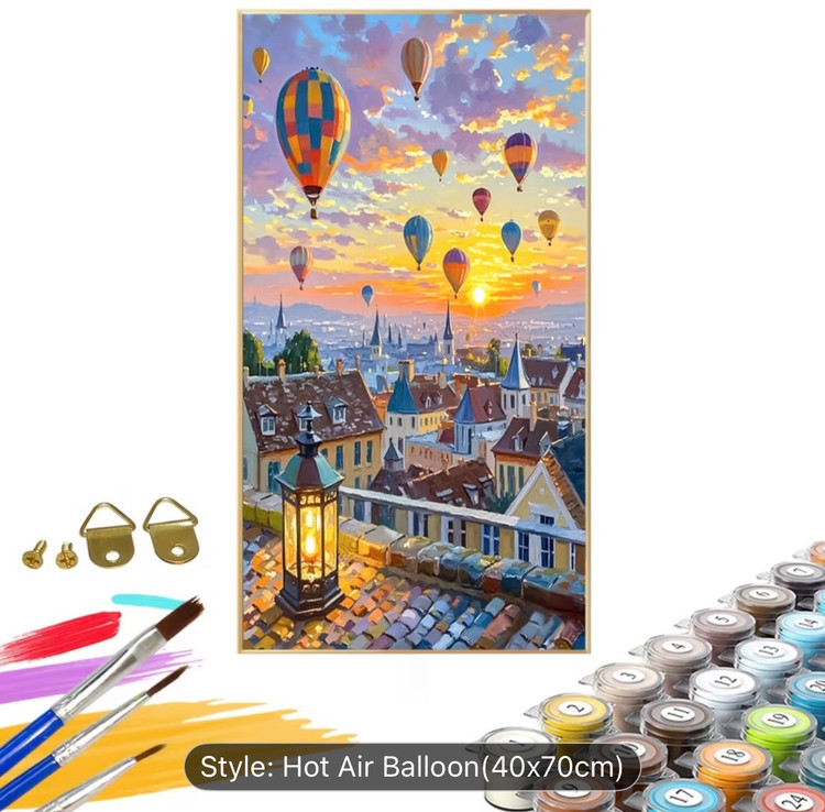 نقاشی با اعداد طرح شهر بالنی سایز 50*40