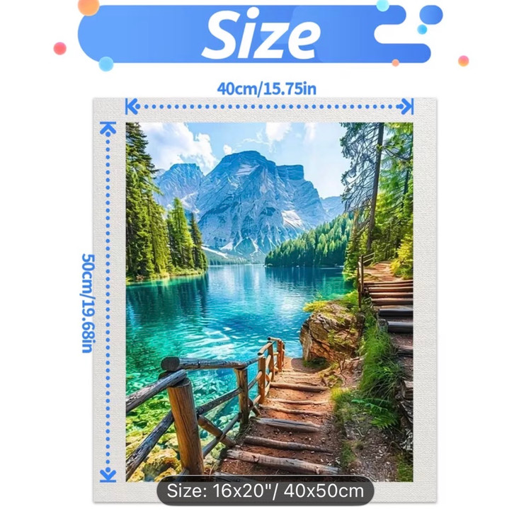 نقاشی با اعداد طرح کوهستان بکر سایز 50*40