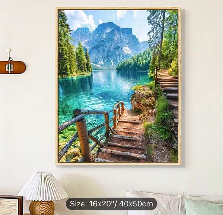 نقاشی با اعداد طرح کوهستان بکر سایز 50*40