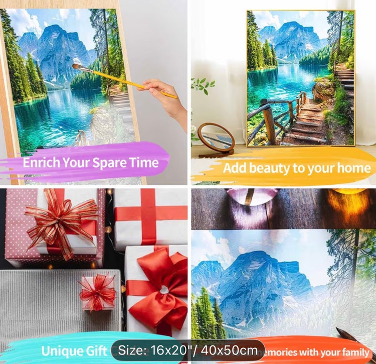 نقاشی با اعداد طرح کوهستان بکر سایز 50*40