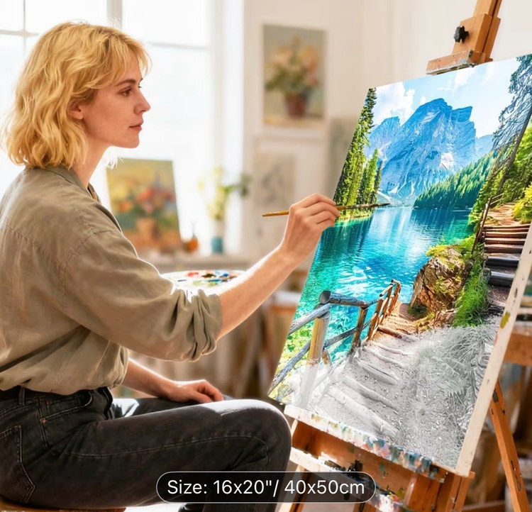 نقاشی با اعداد طرح کوهستان بکر سایز 50*40