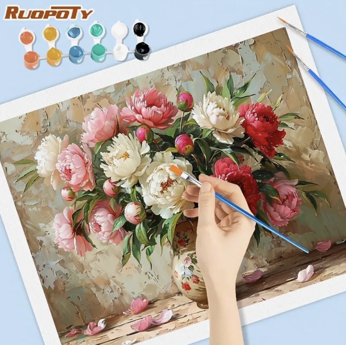 نقاشی با اعداد طرح گلهای کلاسیک سایز 50*40