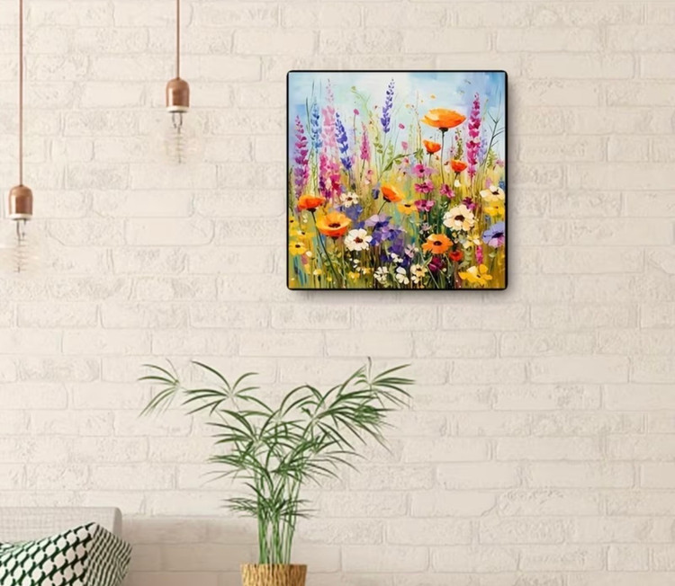 نقاشی الماسی طرح دشت گل سایز 30*30