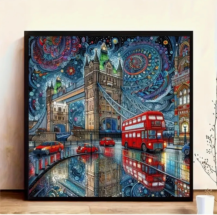 نقاشی الماسی طرح پل لندن سایز 30*30