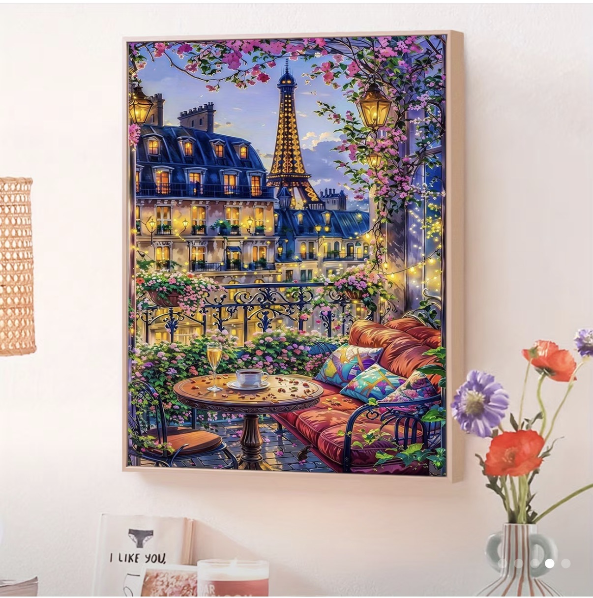 نقاشی با اعداد طرح بالکن پاریس سایز 50*40
