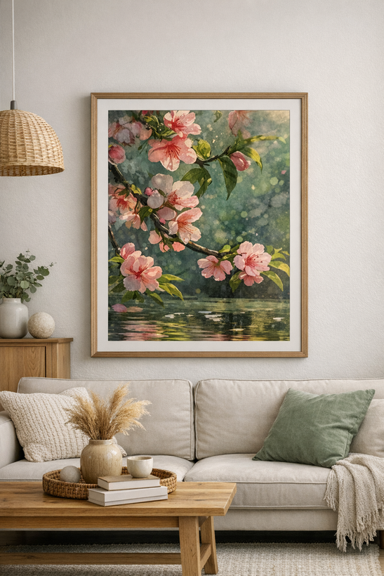 نقاشی الماسی طرح گل مرداب سایز50*40