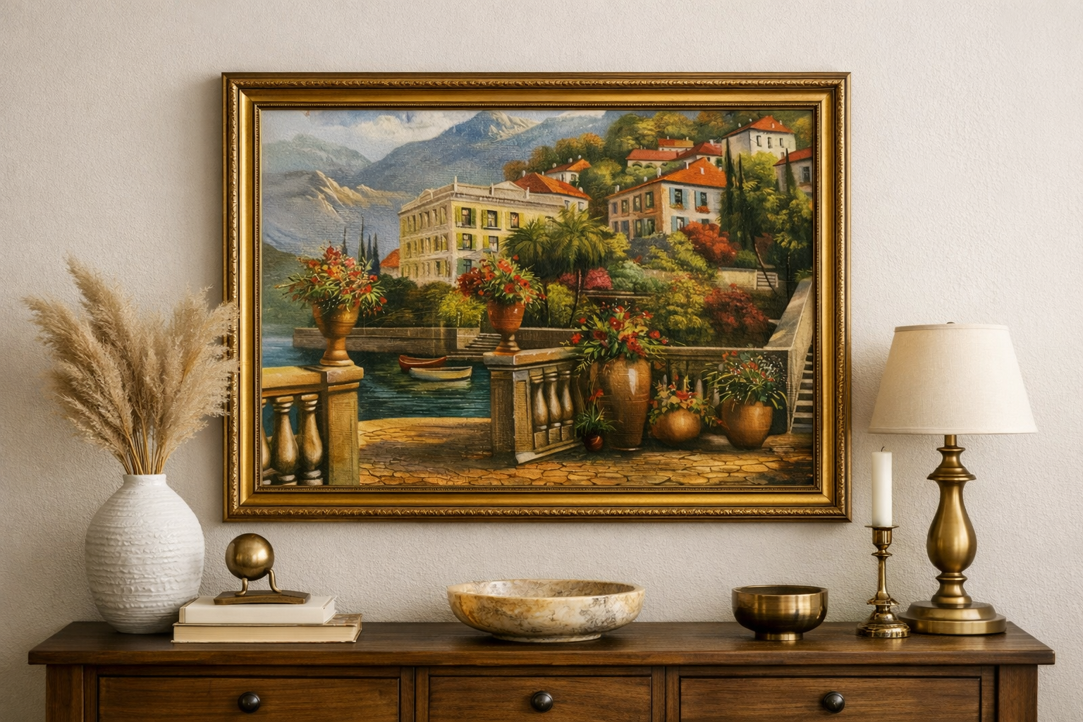 نقاشی الماسی طرح خونه های کوهی سایز 50*40