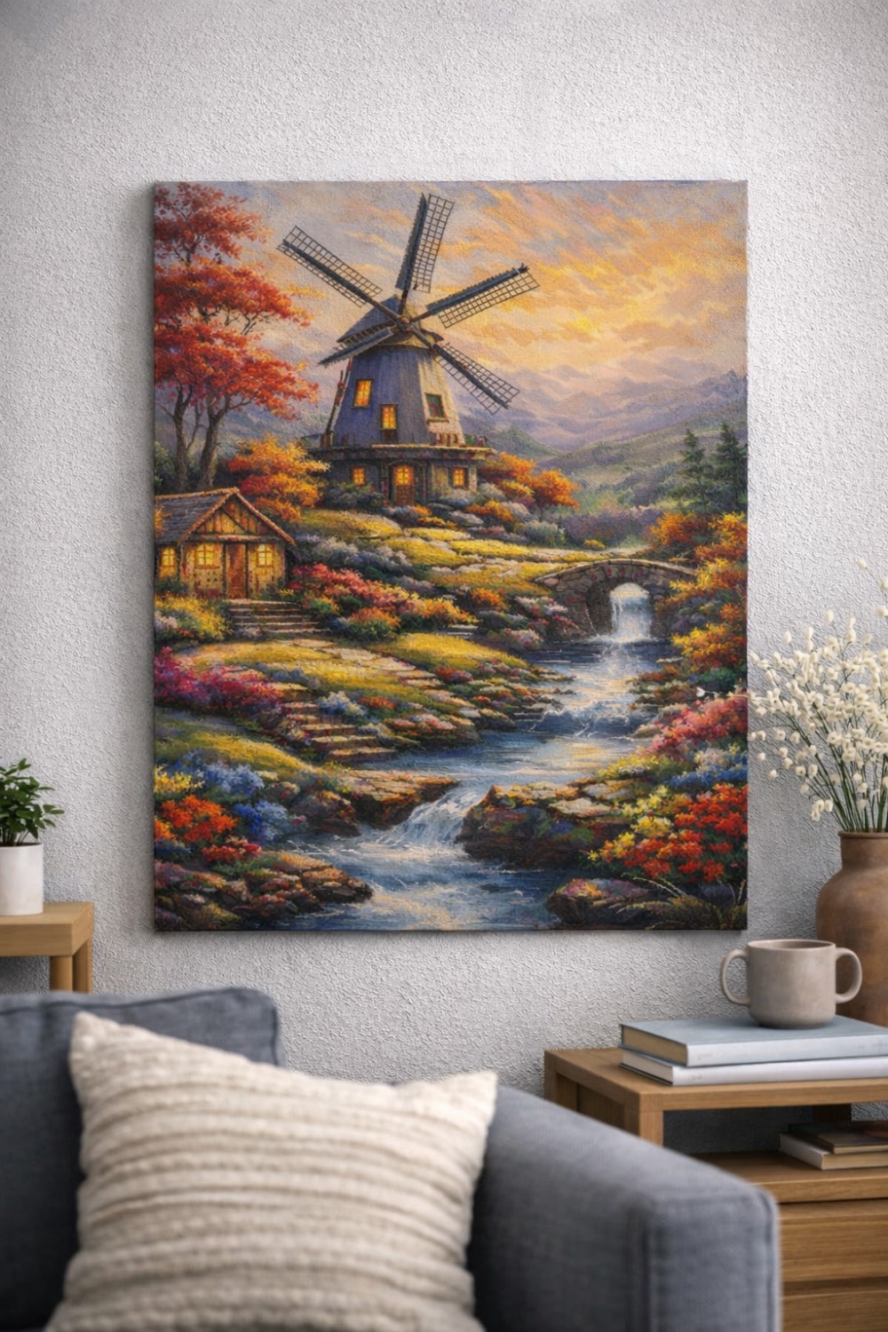 نقاشی الماسی روی بوم طرح بادبان سایز 50*40