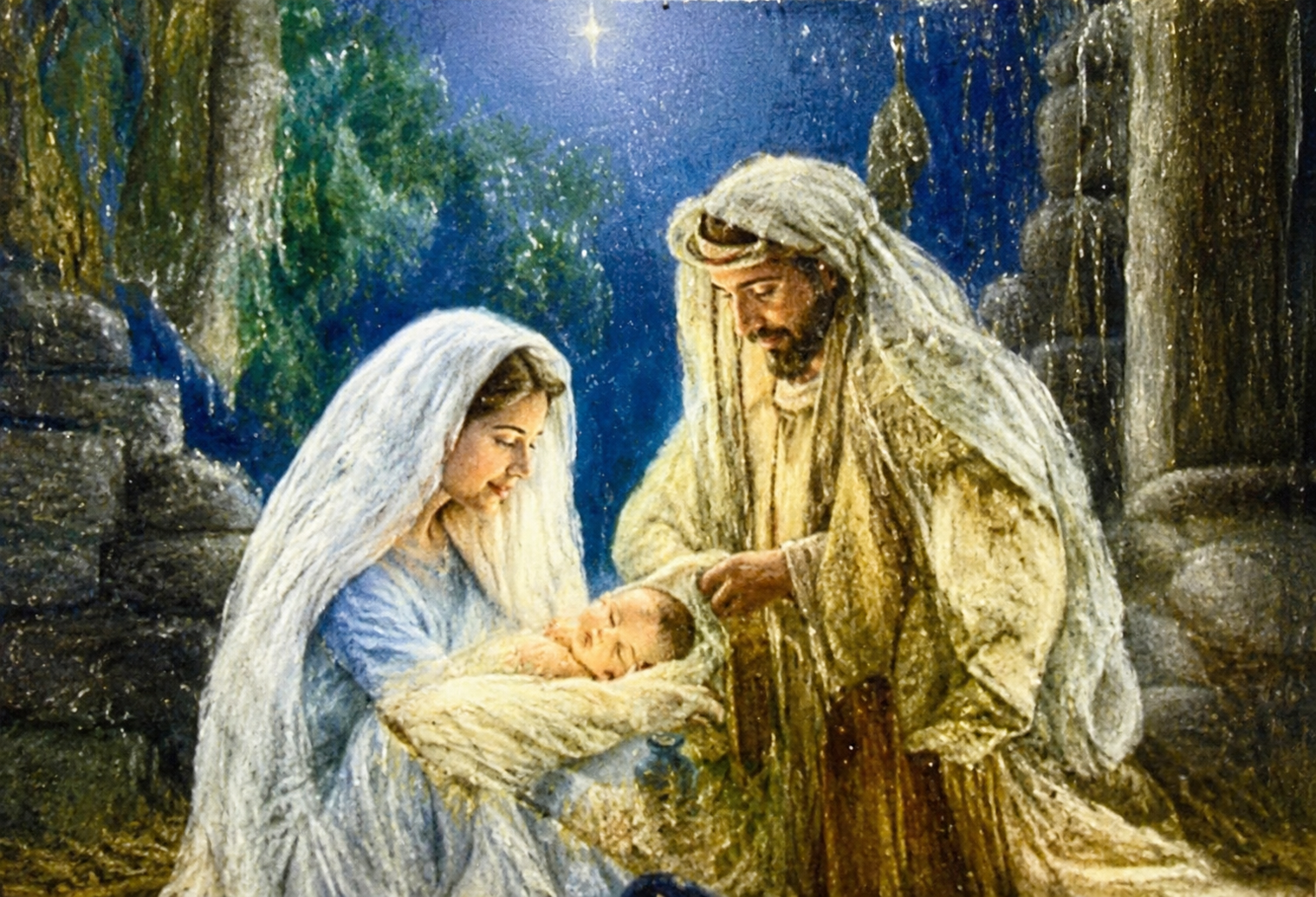 نقاشی الماسی طرح تولد حضرت عیسی سایز 3۰*3۰