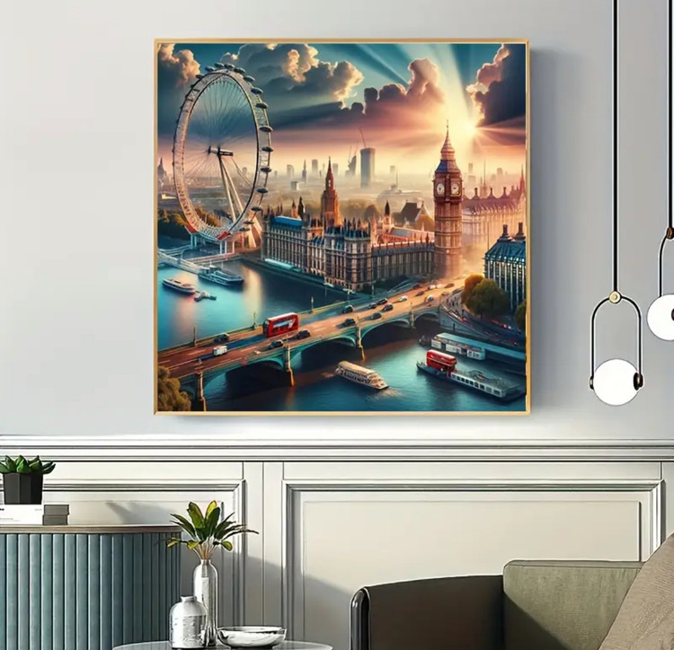 نقاشی الماسی طرح چشم لندن 40*40