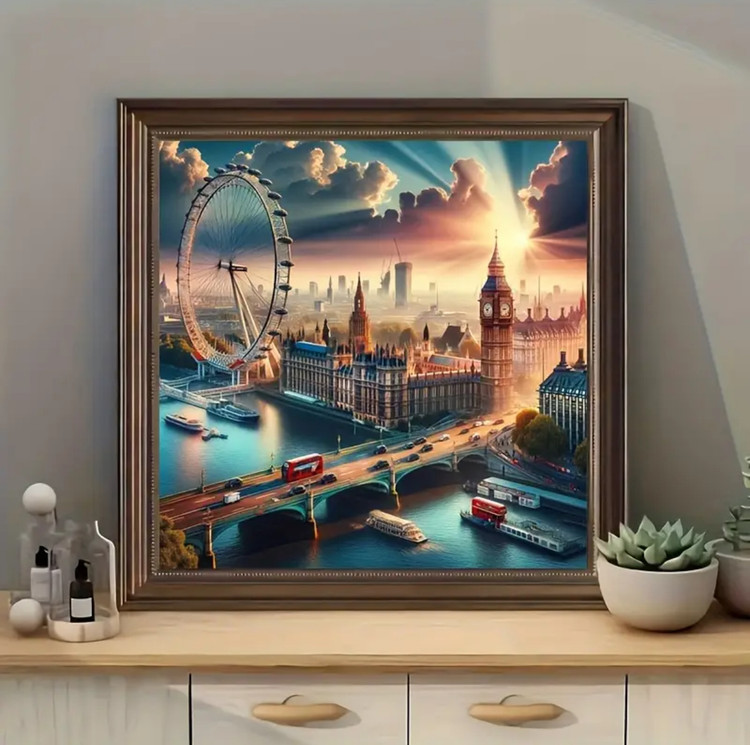 نقاشی الماسی طرح چشم لندن 40*40