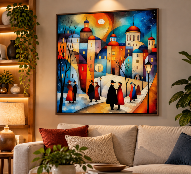 نقاشی الماسی طرح شهر فانتزی سایز 50*40