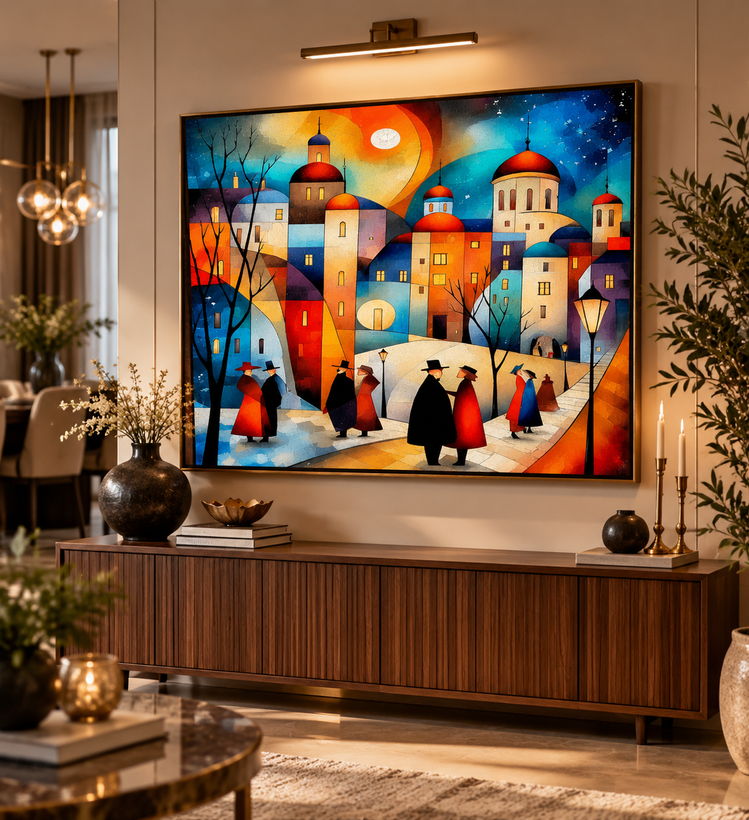 نقاشی الماسی طرح شهر فانتزی سایز 50*40