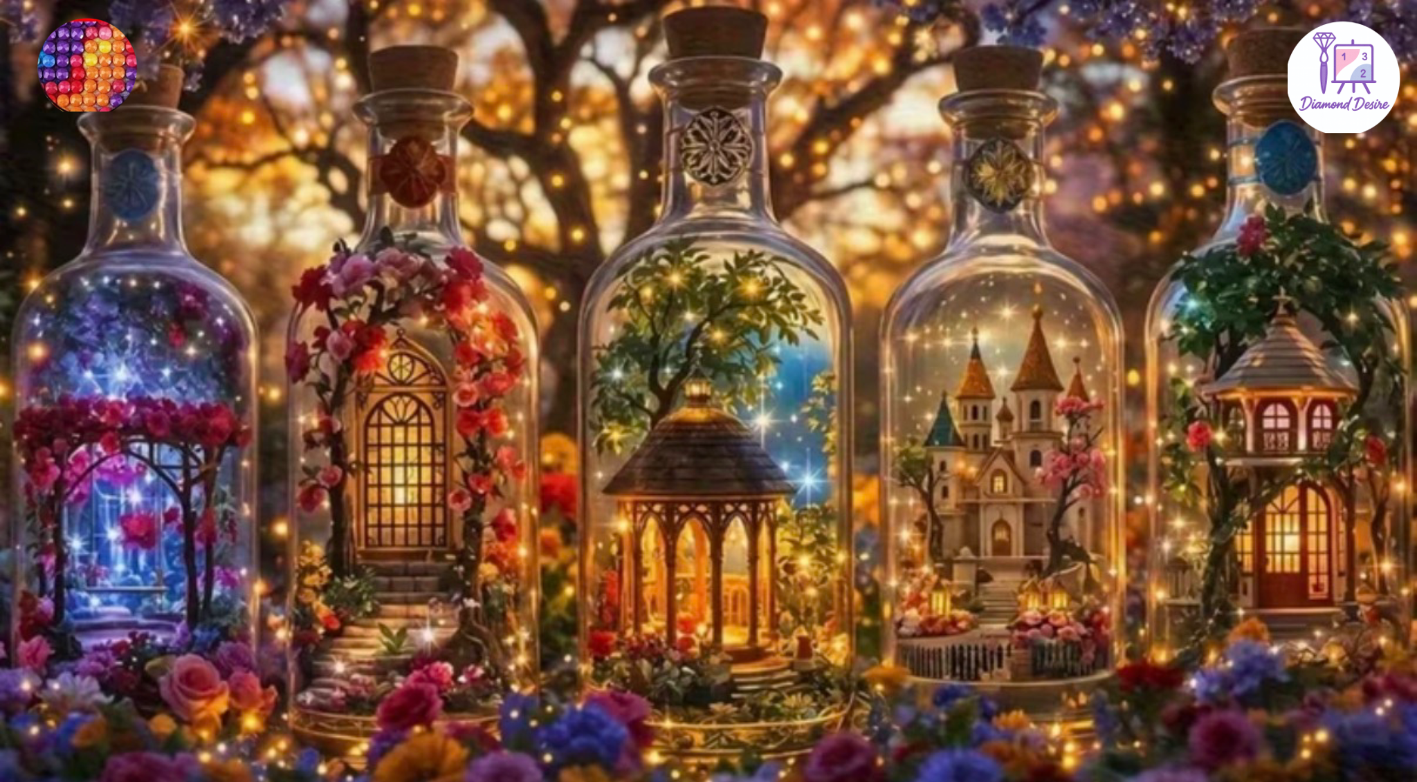 نقاشی الماسی طرح شیشه جادویی سایز 70*40