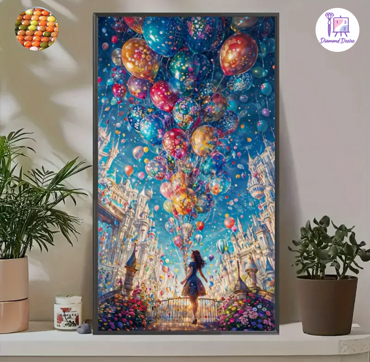 نقاشی الماسی طرح بادکنک سایز 70*40