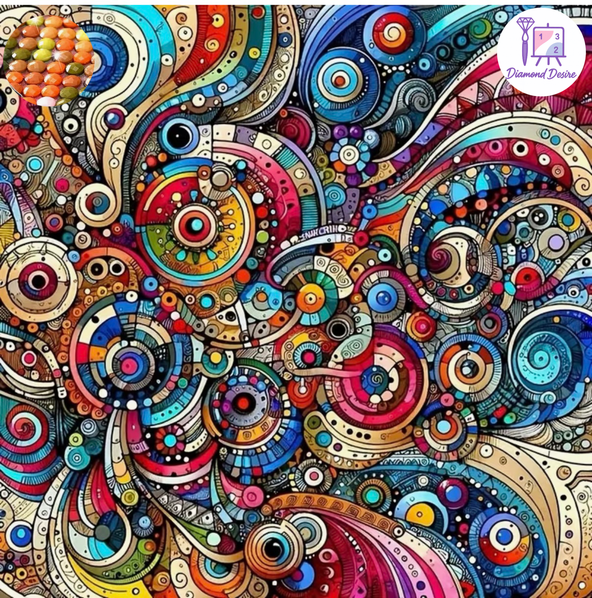 نقاشی الماسی طرح دنیای رنگ سایز 50*50