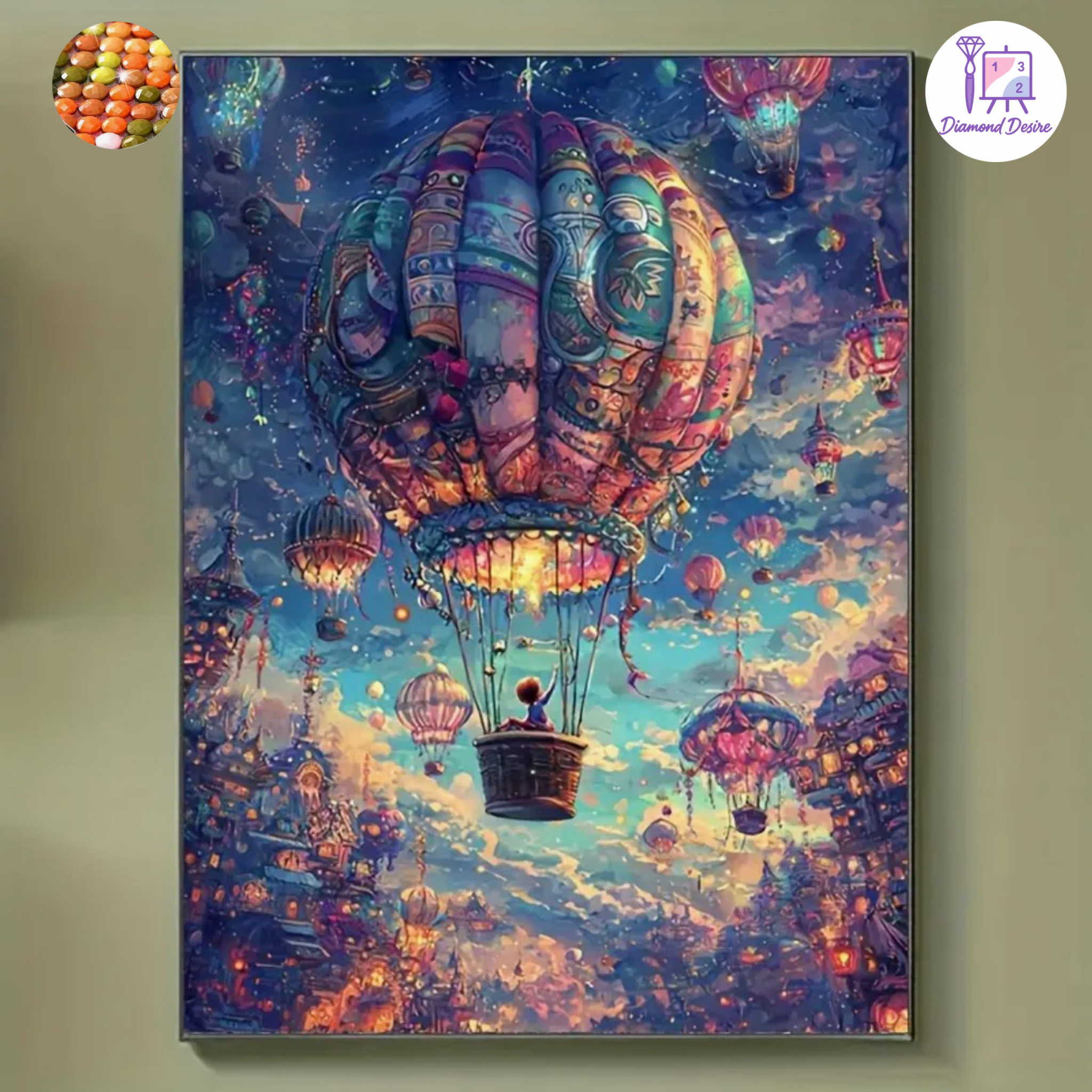 نقاشی الماسی طرح سفر سایز 40*30