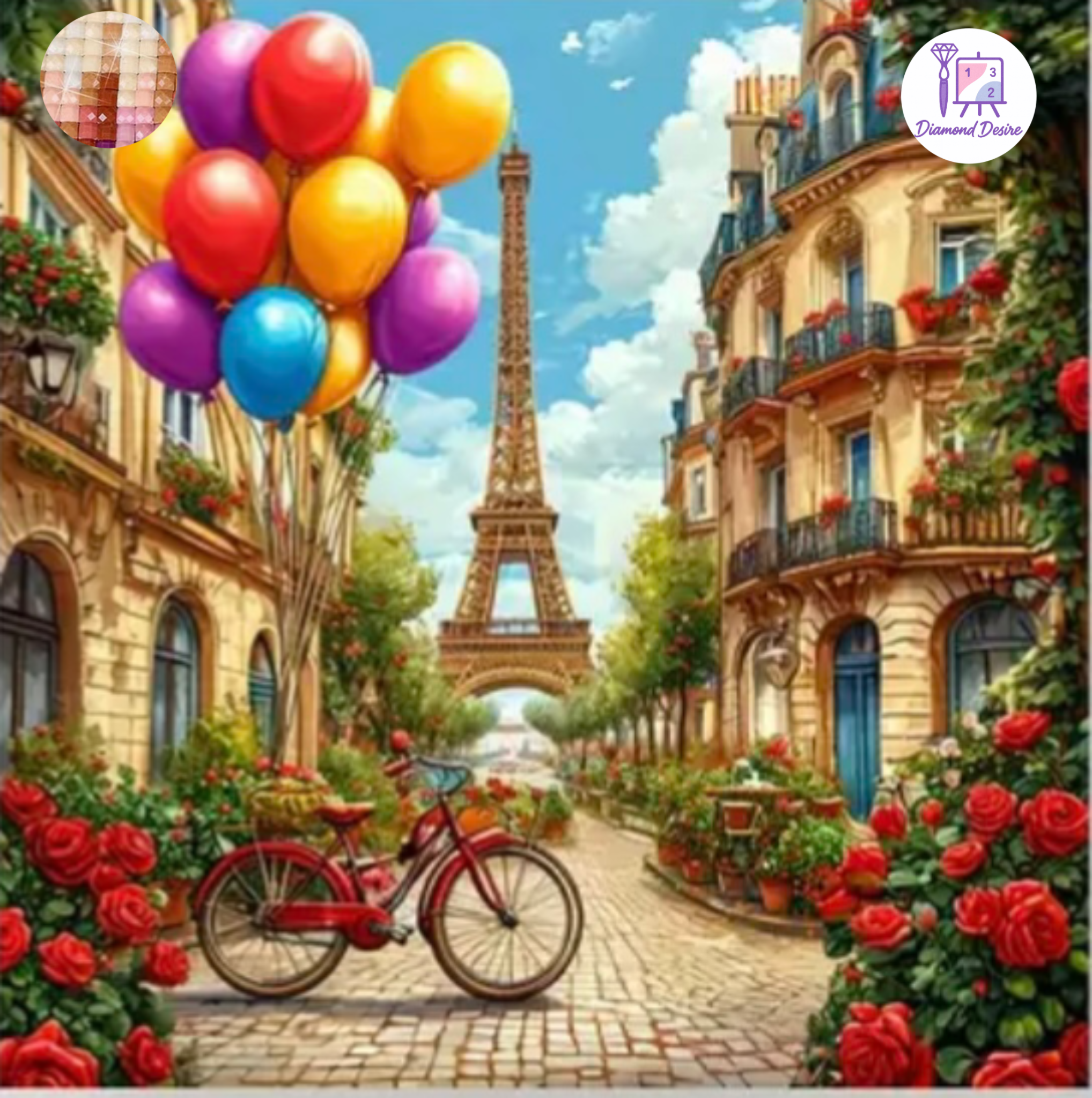 نقاشی الماسی طرح پاریس سایز 40*40
