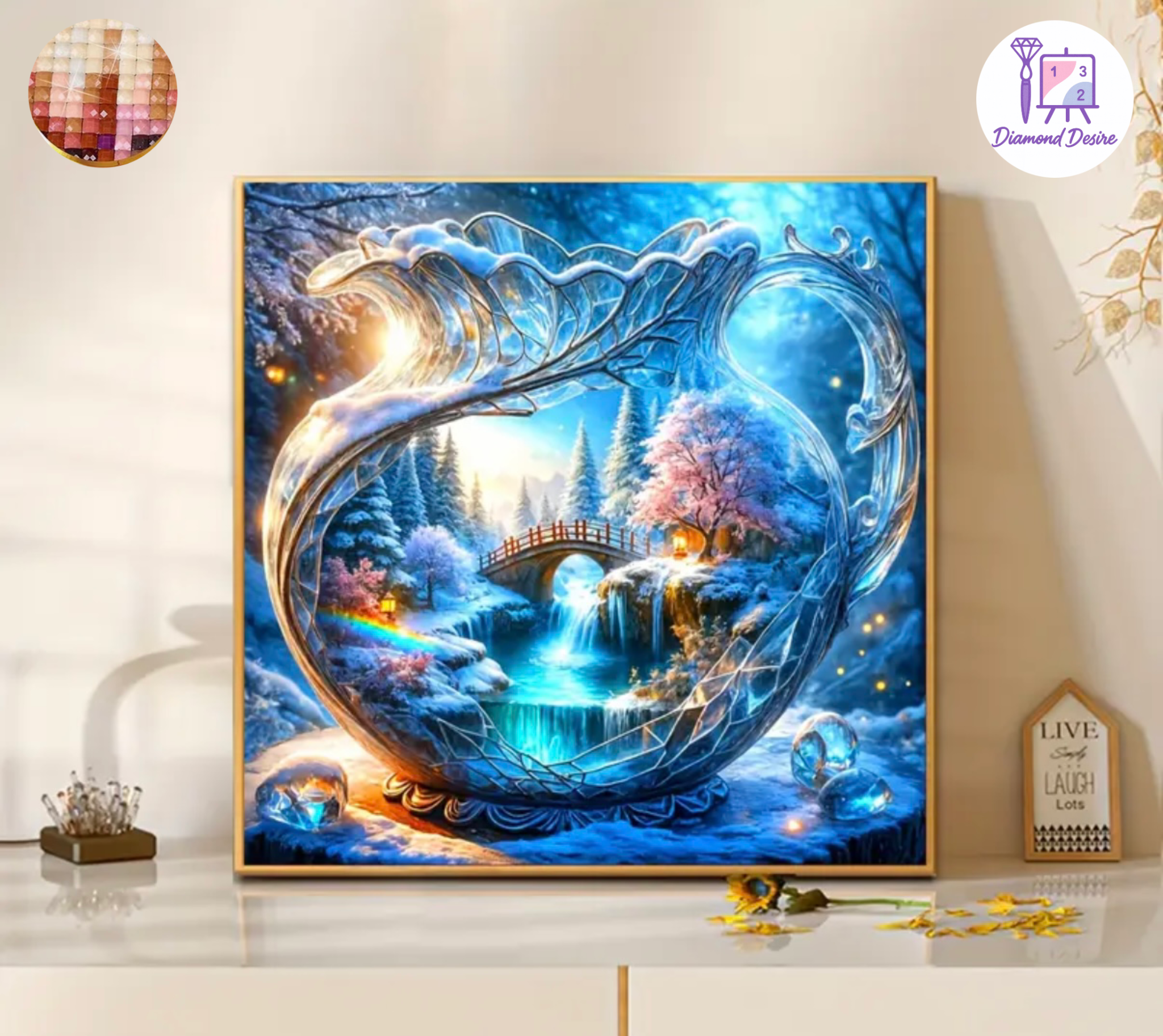 نقاشی الماسی طرح شیشه سایز 50*50
