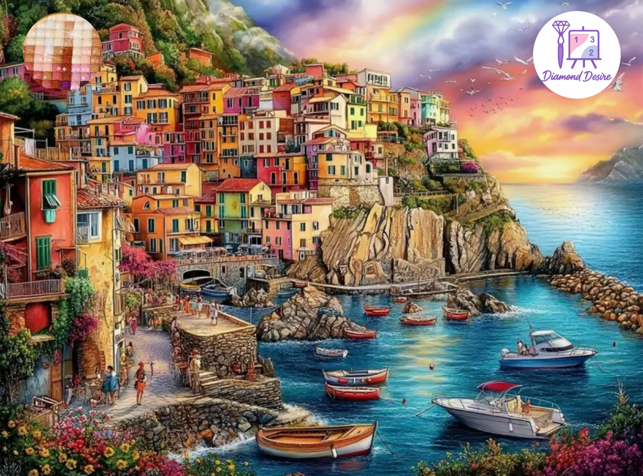 نقاشی الماسی طرح جزیره سایز 40*30