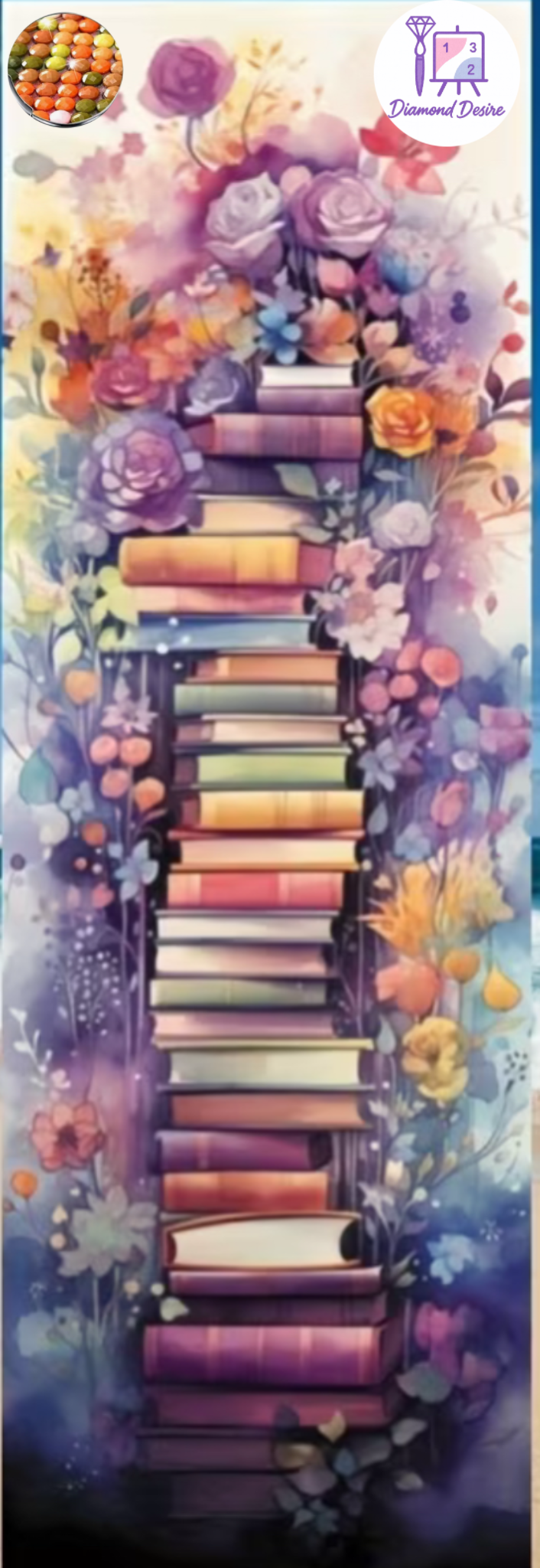 نقاشی الماسی طرح کتاب سایز 90*30