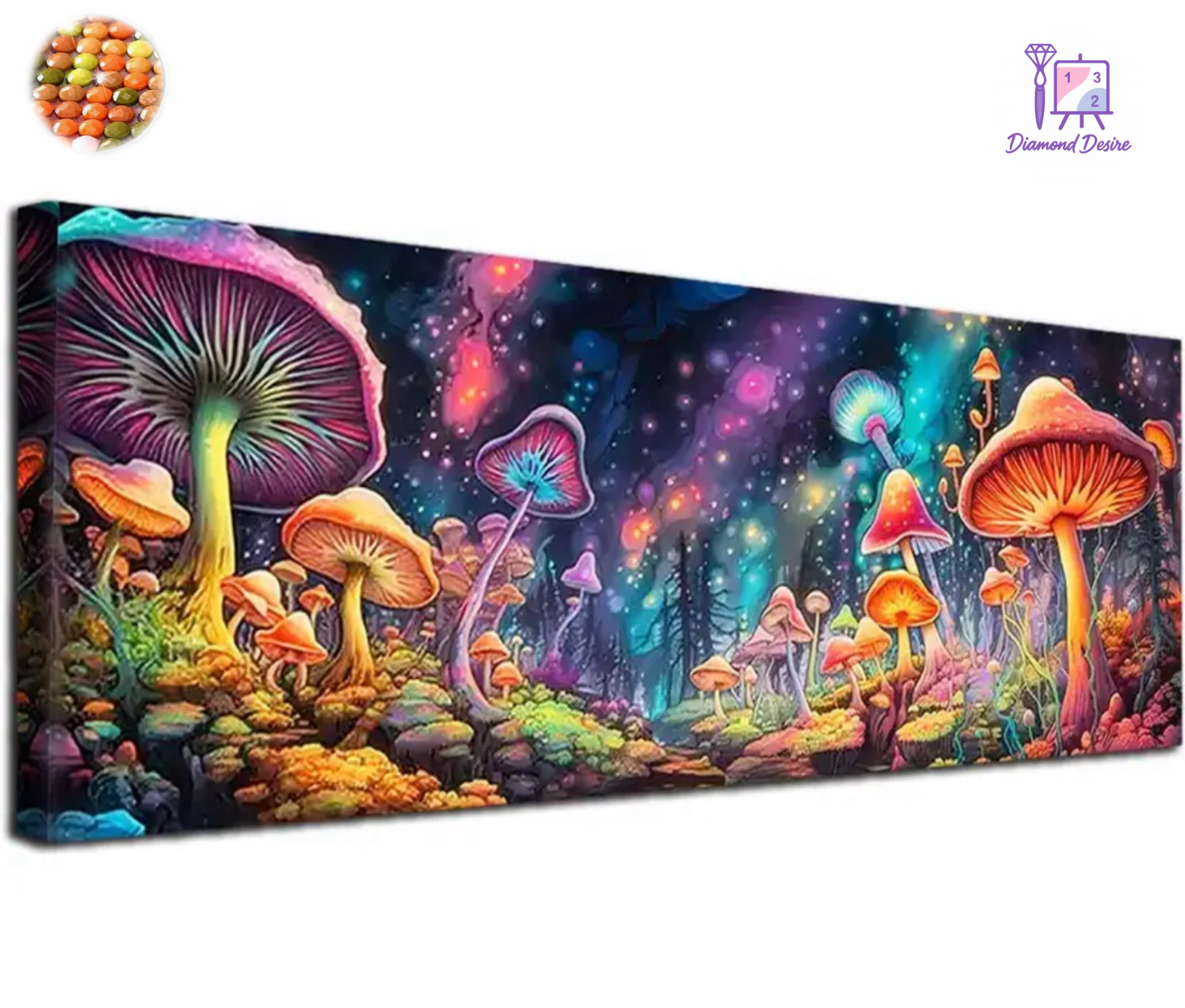 نقاشی الماسی طرح قارچی 90*30