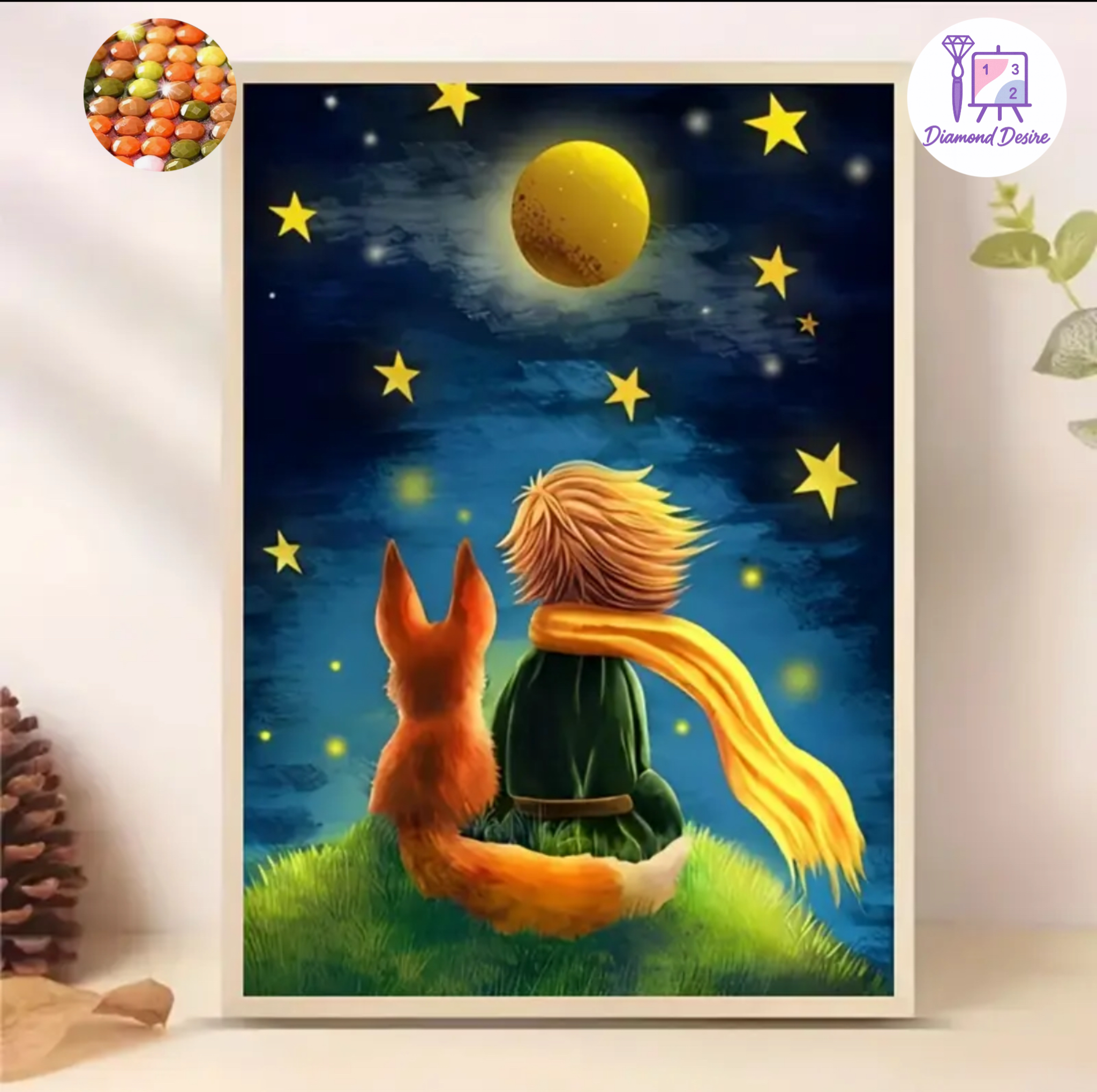 نقاشی الماسی طرح شازده کوچولو 40*30